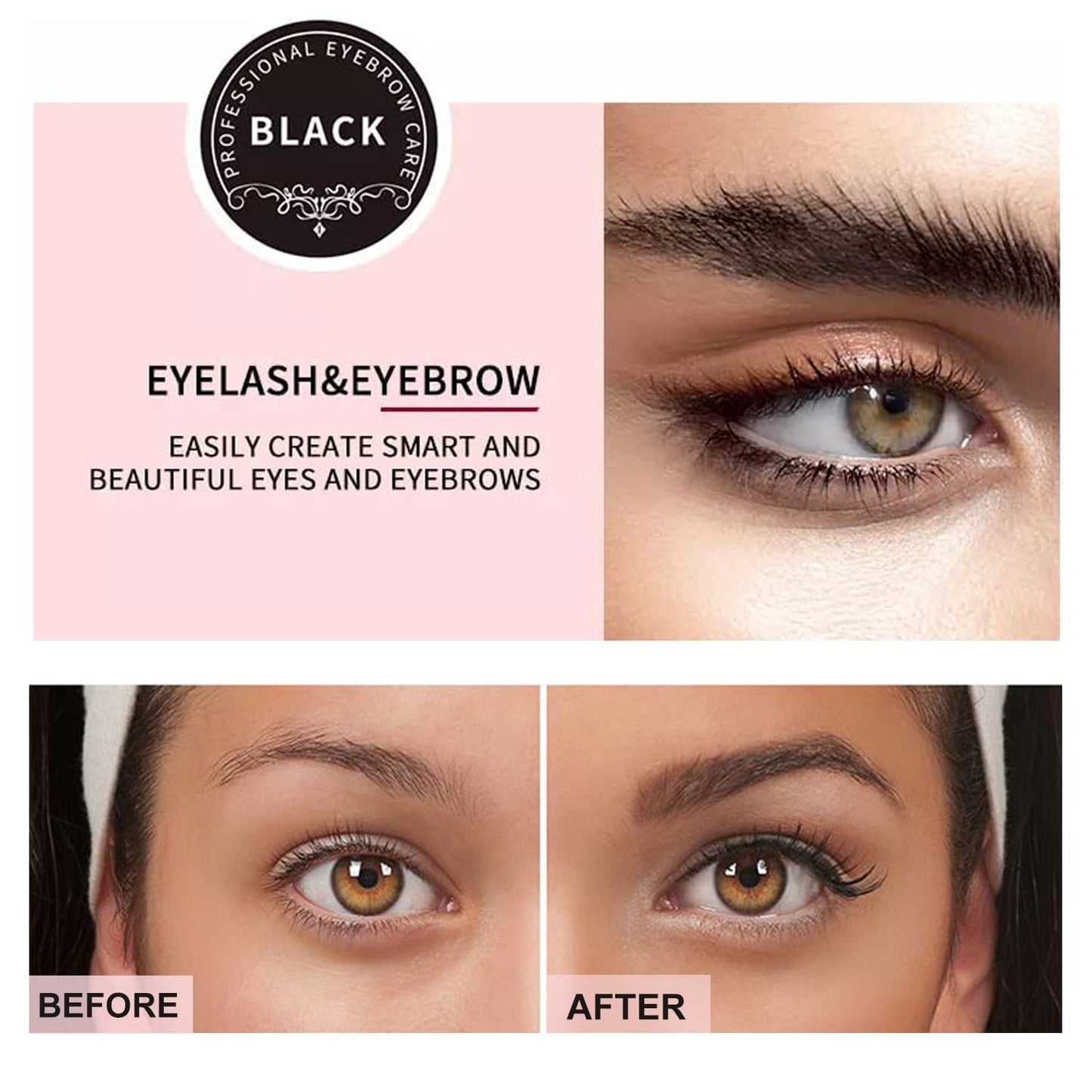 2 in 1 Tint Kit, Professional Semi-Permanent Eyelash & Eyebrow Kit, Lasting for 6 Weeks DIY Hair Dying for Salon Home Use 7ml - Evique