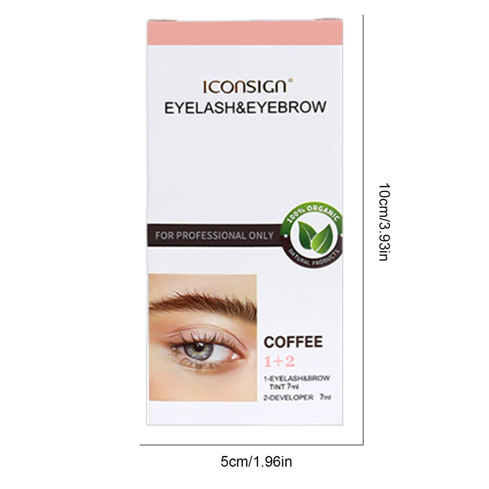 2 in 1 Tint Kit, Professional Semi-Permanent Eyelash & Eyebrow Kit, Lasting for 6 Weeks DIY Hair Dying for Salon Home Use 7ml - Evique