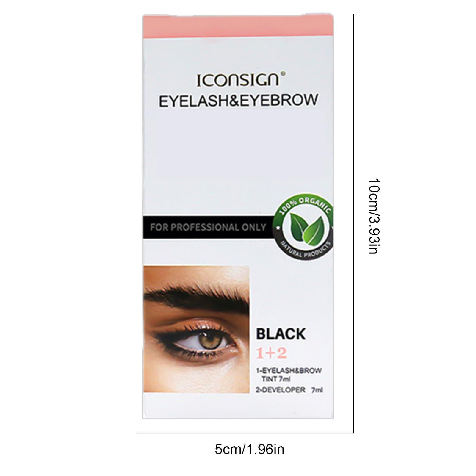 2 in 1 Tint Kit, Professional Semi-Permanent Eyelash & Eyebrow Kit, Lasting for 6 Weeks DIY Hair Dying for Salon Home Use 7ml - Evique