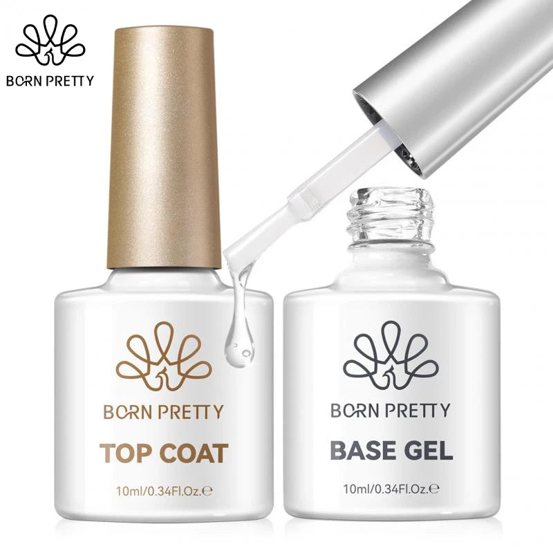 BORN PRETTY Clear Base & Top Coat Gel 10ml – UV/LED Long Wear - Evique