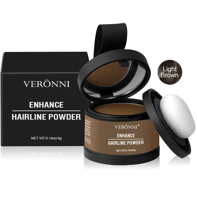 Evique hairline powder compact case with mirror and puff.