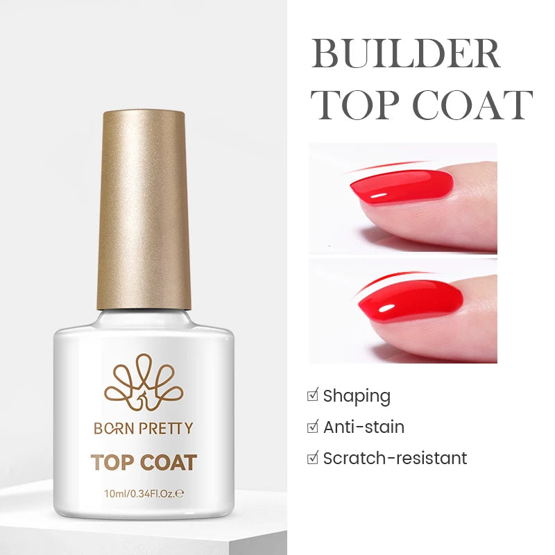 BORN PRETTY Clear Base & Top Coat Gel 10ml – UV/LED Long Wear - Evique