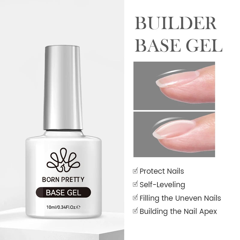 BORN PRETTY Clear Base & Top Coat Gel 10ml – UV/LED Long Wear - Evique