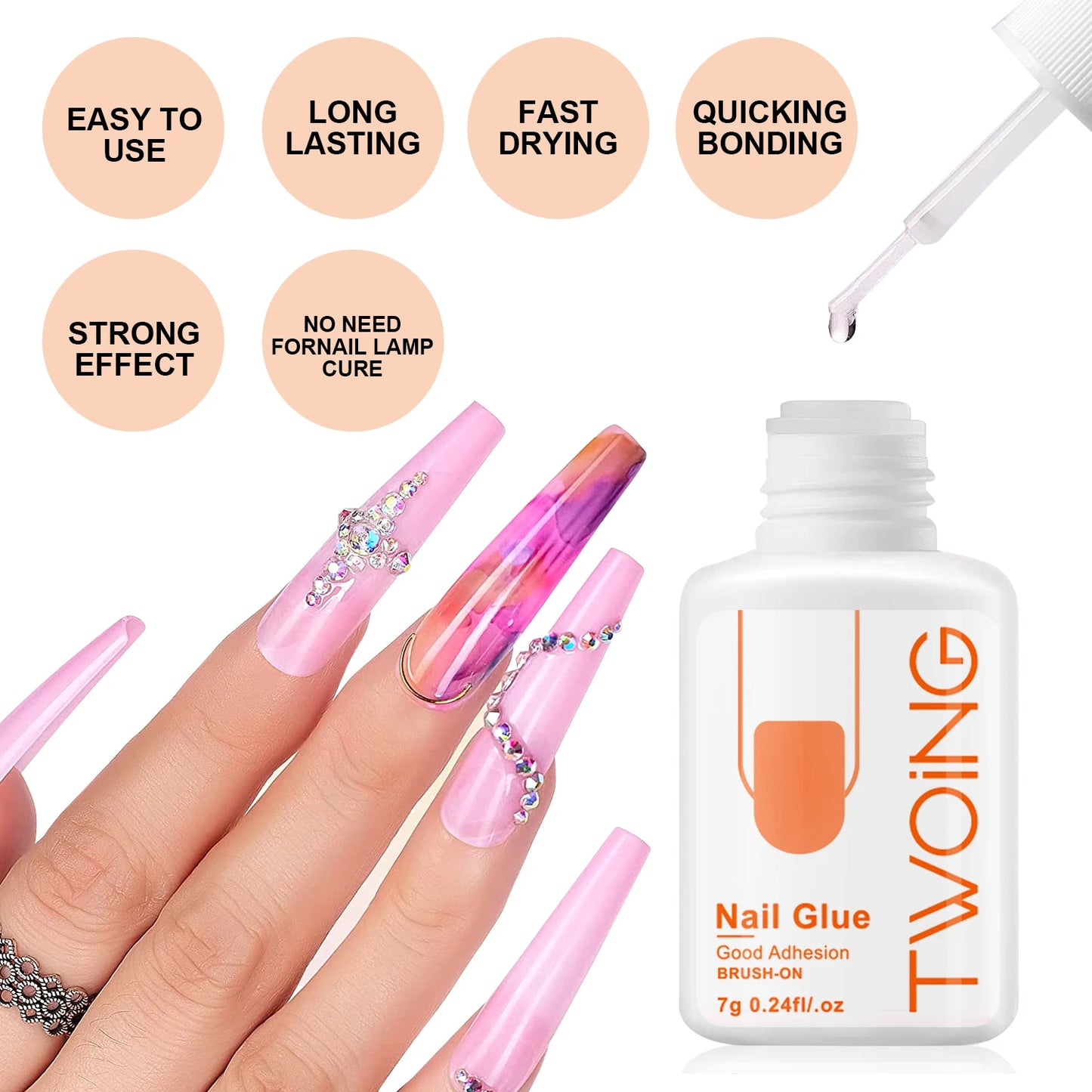 7g Super Strong Nail Glue for Acrylic & Press-On Nails - Long-Lasting Adhesion - Evique
