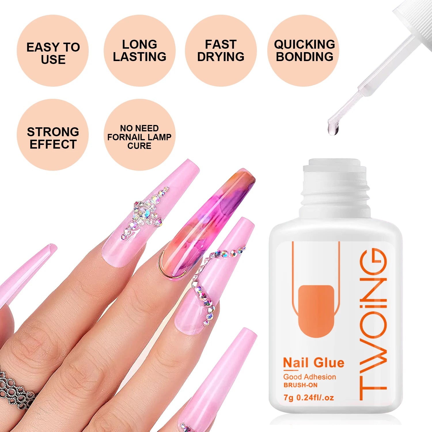 7g Super Strong Nail Glue for Acrylic & Press-On Nails - Long-Lasting Adhesion - Evique